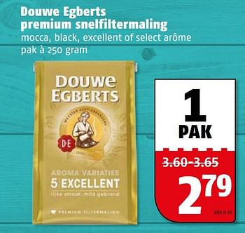 Aanbiedingen Douwe egberts premium snelfiltermaling - Douwe Egberts - Geldig van 10/04/2017 tot 17/04/2017 bij Poiesz