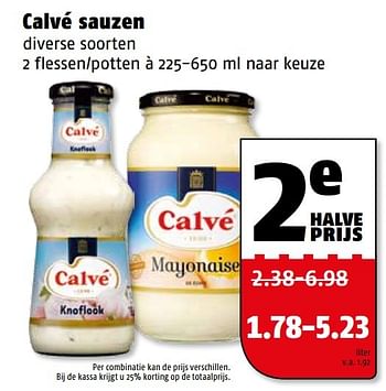 Aanbiedingen Calvé sauzen - Calve - Geldig van 10/04/2017 tot 17/04/2017 bij Poiesz