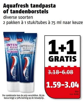 Aanbiedingen Aquafresh tandpasta of tandenborstels - Aquafresh - Geldig van 10/04/2017 tot 17/04/2017 bij Poiesz