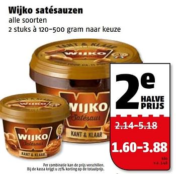 Aanbiedingen Wijko satésauzen - Wijko - Geldig van 10/04/2017 tot 17/04/2017 bij Poiesz