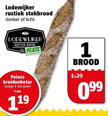 Aanbiedingen Lodewijker rustiek stokbrood - Huismerk Poiesz - Geldig van 10/04/2017 tot 17/04/2017 bij Poiesz