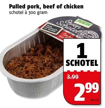 Aanbiedingen Pulled pork, beef of chicken - Huismerk Poiesz - Geldig van 10/04/2017 tot 17/04/2017 bij Poiesz