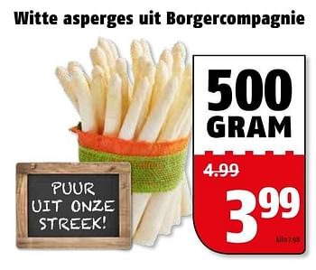 Aanbiedingen Witte asperges uit borgercompagnie - Huismerk Poiesz - Geldig van 10/04/2017 tot 17/04/2017 bij Poiesz