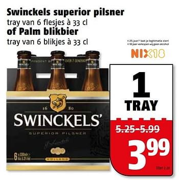 Aanbiedingen Swinckels superior pilsner of palm blikbier - Huismerk Poiesz - Geldig van 10/04/2017 tot 17/04/2017 bij Poiesz
