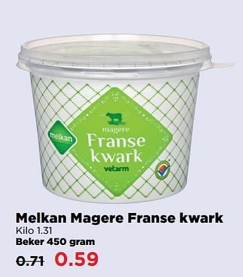 Aanbiedingen Melkan magere franse kwark - Melkan - Geldig van 02/04/2017 tot 17/04/2017 bij Plus