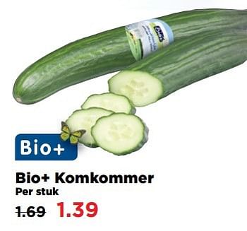 Aanbiedingen Bio+ komkommer - Bio+ - Geldig van 02/04/2017 tot 17/04/2017 bij Plus