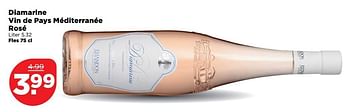 Aanbiedingen Diamarine vin de pays méditerranée rosé - Rosé wijnen - Geldig van 02/04/2017 tot 17/04/2017 bij Plus