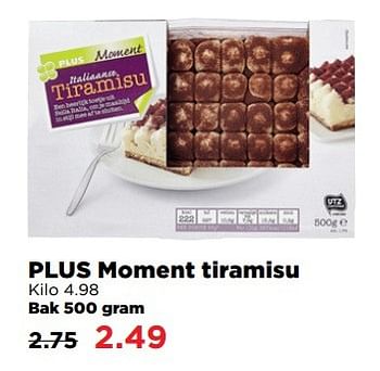 Aanbiedingen Moment tiramisu - Huismerk - Plus - Geldig van 02/04/2017 tot 17/04/2017 bij Plus