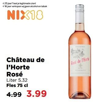 Aanbiedingen Château de l`horte rosé - Rosé wijnen - Geldig van 02/04/2017 tot 17/04/2017 bij Plus
