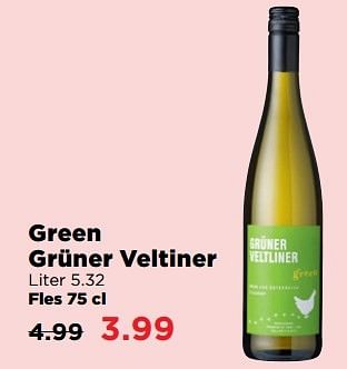 Aanbiedingen Green grüner veltiner - Witte wijnen - Geldig van 02/04/2017 tot 17/04/2017 bij Plus