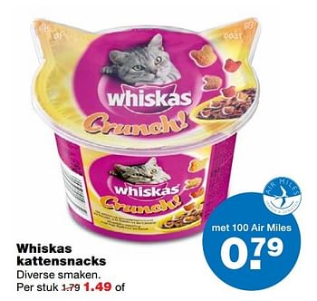Aanbiedingen Whiskas kattensnacks - Whiskas - Geldig van 10/04/2017 tot 17/04/2017 bij Praxis