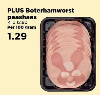 Aanbiedingen Plus boterhamworst paashaas - Huismerk - Plus - Geldig van 02/04/2017 tot 17/04/2017 bij Plus