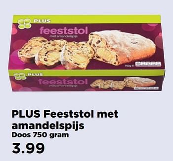Aanbiedingen Plus feeststol met amandelspijs - Huismerk - Plus - Geldig van 02/04/2017 tot 17/04/2017 bij Plus