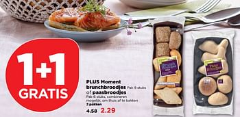 Aanbiedingen Plus moment brunchbroodjes pak 9 stuks of paasbroodjes pak 6 - Huismerk - Plus - Geldig van 02/04/2017 tot 17/04/2017 bij Plus