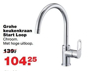 Aanbiedingen Grohe keukenkraan start loop - Grohe - Geldig van 10/04/2017 tot 17/04/2017 bij Praxis