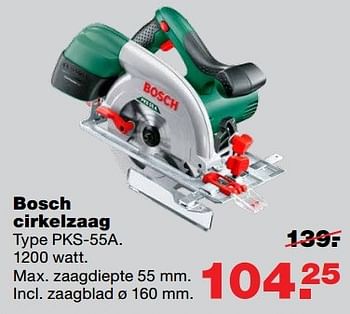 Aanbiedingen Bosch cirkelzaag pks-55a - Bosch - Geldig van 10/04/2017 tot 17/04/2017 bij Praxis