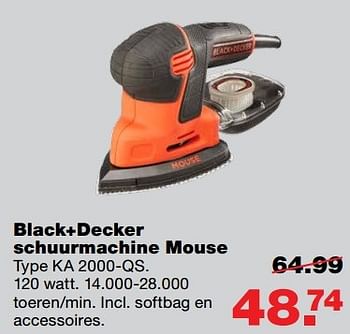 Aanbiedingen Black+decker schuurmachine mouse ka 2000-qs - Black &amp; Decker - Geldig van 10/04/2017 tot 17/04/2017 bij Praxis