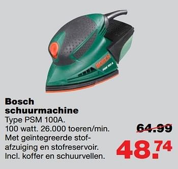 Aanbiedingen Bosch schuurmachine psm 100a - Bosch - Geldig van 10/04/2017 tot 17/04/2017 bij Praxis