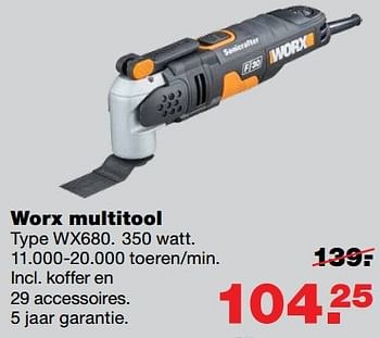 Aanbiedingen Worx multitool wx680 - Worx - Geldig van 10/04/2017 tot 17/04/2017 bij Praxis