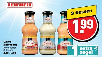 Aanbiedingen Calvé partysaus - Calve - Geldig van 12/04/2017 tot 18/04/2017 bij Hoogvliet