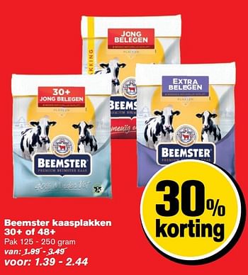 Aanbiedingen Beemster kaasplakken 30+ of 48+ - Beemster - Geldig van 12/04/2017 tot 18/04/2017 bij Hoogvliet