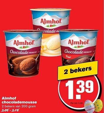 Aanbiedingen Almhof chocolademousse - Almhof - Geldig van 12/04/2017 tot 18/04/2017 bij Hoogvliet