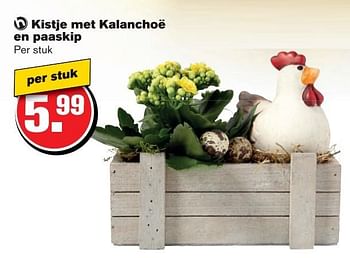 Aanbiedingen Kistje met kalanchoë en paaskip - Huismerk - Hoogvliet - Geldig van 12/04/2017 tot 18/04/2017 bij Hoogvliet