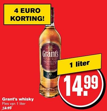 Aanbiedingen Grant`s whisky - Grant's - Geldig van 12/04/2017 tot 18/04/2017 bij Hoogvliet