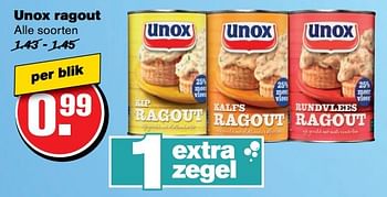Aanbiedingen Unox ragout - Unox - Geldig van 12/04/2017 tot 18/04/2017 bij Hoogvliet