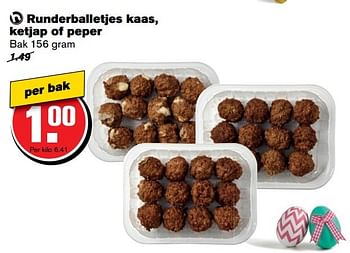 Aanbiedingen Runderballetjes kaas, ketjap of peper - Huismerk - Hoogvliet - Geldig van 12/04/2017 tot 18/04/2017 bij Hoogvliet