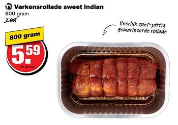Aanbiedingen Varkensrollade sweet indian - Huismerk - Hoogvliet - Geldig van 12/04/2017 tot 18/04/2017 bij Hoogvliet