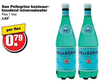 Aanbiedingen San pellegrino koolzuurhoudend mineraalwater - PELLEGRINO - Geldig van 12/04/2017 tot 18/04/2017 bij Hoogvliet