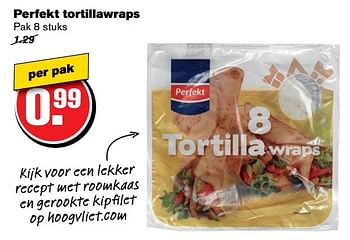 Aanbiedingen Perfekt tortillawraps - Perfekt - Geldig van 12/04/2017 tot 18/04/2017 bij Hoogvliet