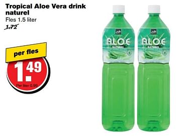 Aanbiedingen Tropical aloe vera drink naturel - Tropical - Geldig van 12/04/2017 tot 18/04/2017 bij Hoogvliet