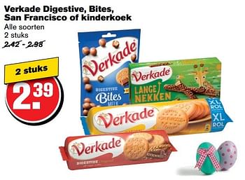 Aanbiedingen Verkade digestive, bites, san francisco of kinderkoek - Verkade - Geldig van 12/04/2017 tot 18/04/2017 bij Hoogvliet