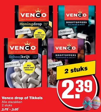Aanbiedingen Venco drop of tikkels - Venco - Geldig van 12/04/2017 tot 18/04/2017 bij Hoogvliet
