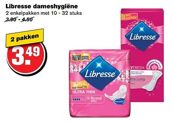 Aanbiedingen Libresse dameshygiëne - Libresse - Geldig van 12/04/2017 tot 18/04/2017 bij Hoogvliet