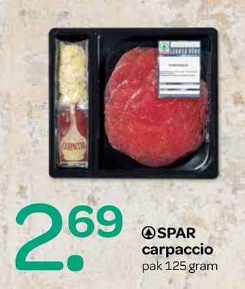 Aanbiedingen Spar carpaccio - Spar - Geldig van 12/04/2017 tot 19/04/2017 bij Attent