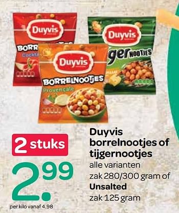 Aanbiedingen Duyvis borrelnootjes of tijgernootjes - Duyvis - Geldig van 12/04/2017 tot 19/04/2017 bij Attent