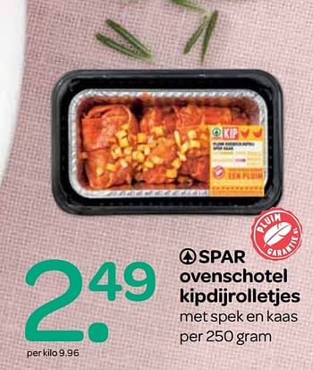 Aanbiedingen Spar ovenschotel kipdijrolletjes - Spar - Geldig van 12/04/2017 tot 19/04/2017 bij Attent