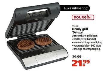 Aanbiedingen Bourgini trendy grill deluxe - Bourgini - Geldig van 06/04/2017 tot 19/04/2017 bij Marskramer