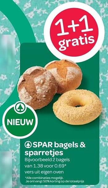 Aanbiedingen Spar bagels + sparretjes - Spar - Geldig van 06/04/2017 tot 19/04/2017 bij Spar