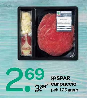 Aanbiedingen Spar carpaccio - Spar - Geldig van 06/04/2017 tot 19/04/2017 bij Spar