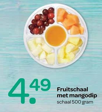 Aanbiedingen Fruitschaal met mangodip - Huismerk - Spar  - Geldig van 06/04/2017 tot 19/04/2017 bij Spar
