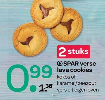 Aanbiedingen Spar verse lava cookies - Spar - Geldig van 06/04/2017 tot 19/04/2017 bij Spar