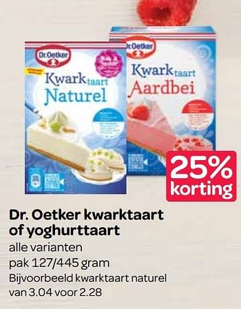 Aanbiedingen Kwarktaart naturel - Dr. Oetker - Geldig van 06/04/2017 tot 19/04/2017 bij Spar