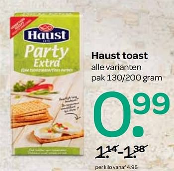 Aanbiedingen Haust toast - Haust - Geldig van 06/04/2017 tot 19/04/2017 bij Spar