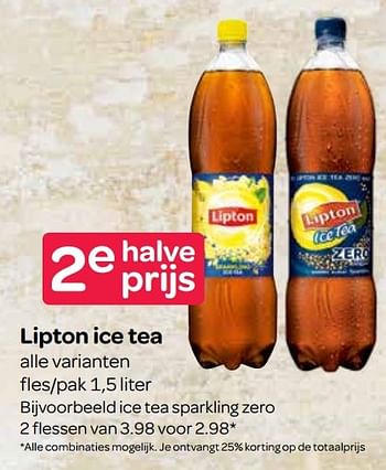 Aanbiedingen Ice tea sparkling zero - Lipton - Geldig van 06/04/2017 tot 19/04/2017 bij Spar