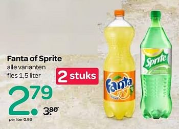 Aanbiedingen Fanta of sprite - Huismerk - Spar  - Geldig van 06/04/2017 tot 19/04/2017 bij Spar