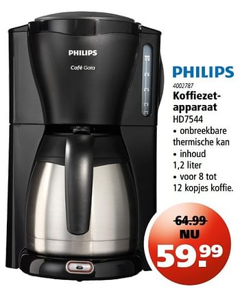 Aanbiedingen Philips koffiezetapparaat hd7544 - Philips - Geldig van 06/04/2017 tot 19/04/2017 bij Marskramer